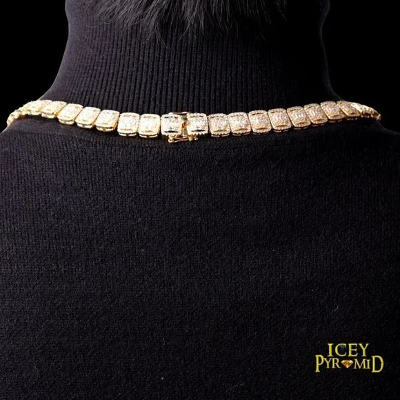 12MM BAGUETTE SQUARE TENNIS CHAIN